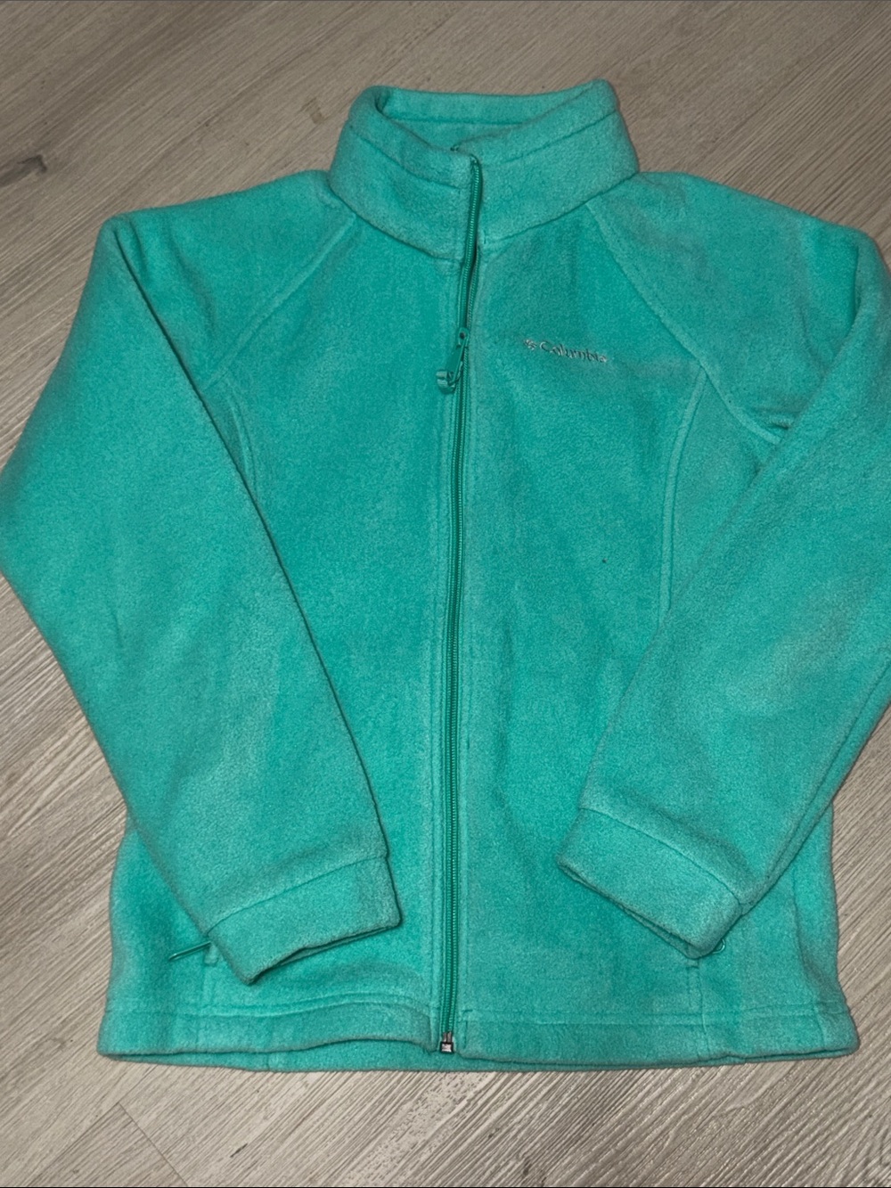 Columbia Kids' Teal Zip-Up Fleece Jacket Sz M (10-12)
